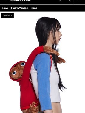 🔥Dolls Kill - E.T. Plush backpack- Collectible Movie Character. Sold out